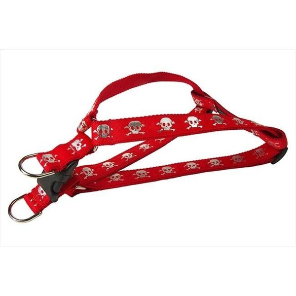 Sassy Dog Wear Sassy Dog Wear REFLECTIVE SKULL-RED3-H Reflective Skull Dog Harness; Red - Medium REFLECTIVE SKULL-RED3-H